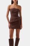 Sovere Zyra Denim Bodice top & Mini Skort in Raisin