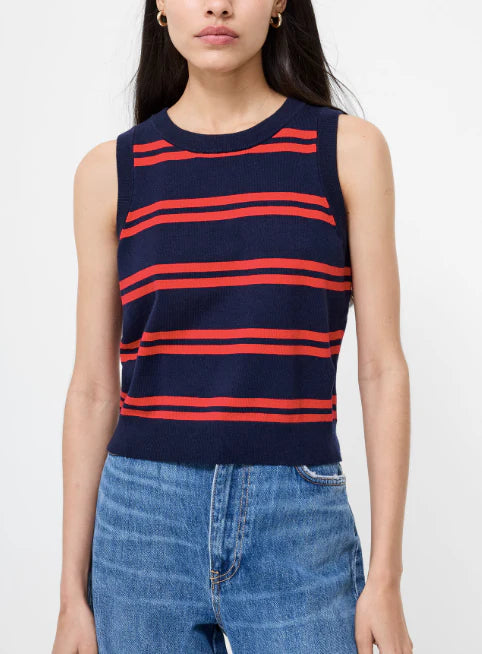 French Connection Padma Fine Knit Striped Vest