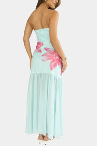 Etta Strapless Floral Midi Dress