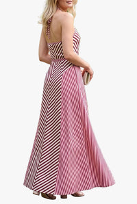 Mica Striped Halter Maxi Dress