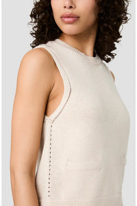 French Connection Mozart Sleeveless Pointelle Border Top