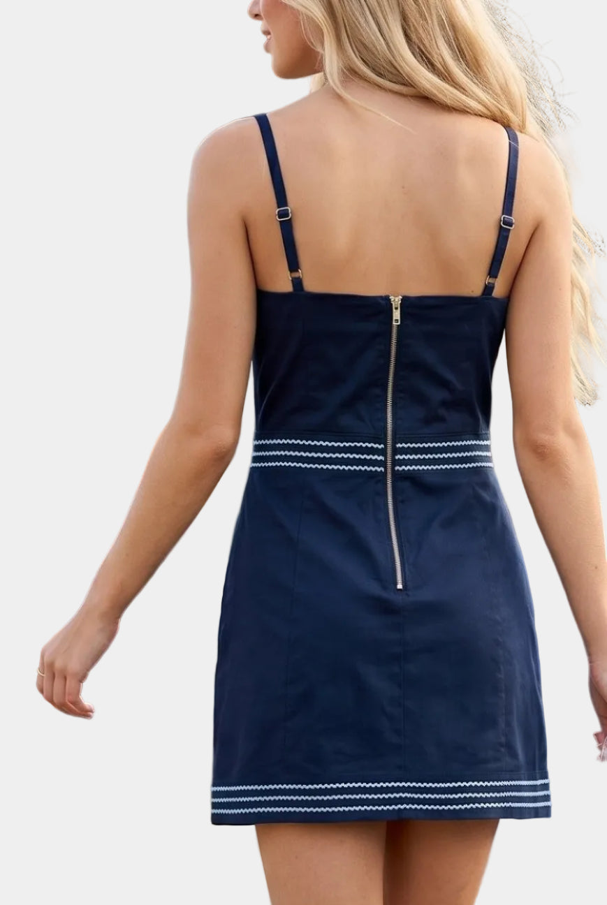 Bess Contrast Stitch Mini Dress