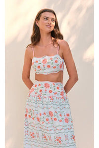 Saylor Tashi Set in Linear Stripe Floral