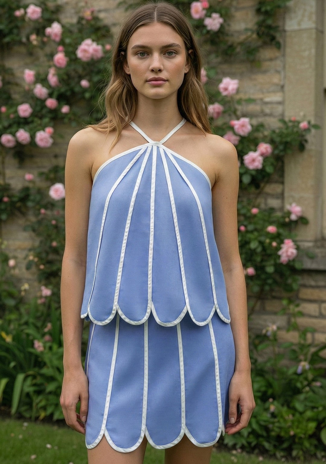 Alice Scalloped Top & Mini Skirt Set