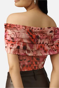 AFRM Divya Bodysuit in Berry Butterfly