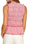 Bail Gingham Smocking Band Bodice Top