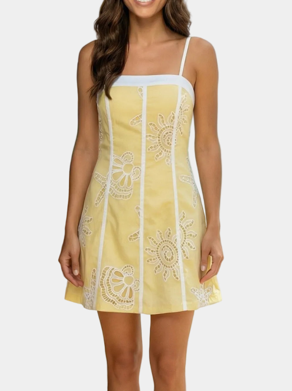 Portia Embroidered Mini Dress