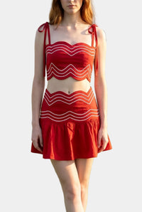 Lila Ruffle Skort Set in Red