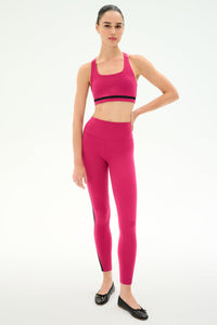 SPLITS59 Miles High Waist Rigor 7/8 Leggings in Sangria/Black