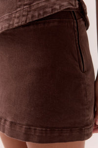 Sovere Zyra Denim Bodice top & Mini Skort in Raisin