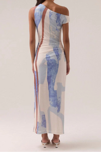 Sovere Hunter Mesh Maxi Dress in Blue Spice