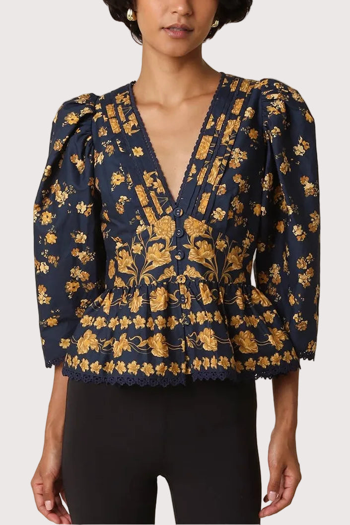 Camri Puff Sleeve Floral Blouse