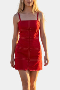 Gia Eyelet Stripe Mini Dress