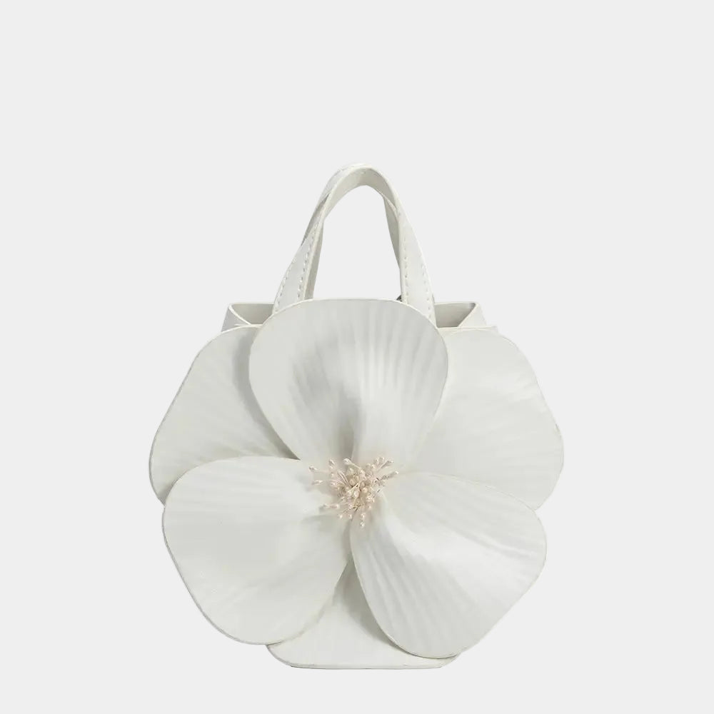 Melie Bianco Monroe Flower Top Handle Bag in Ivory