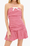 Lora Gingham Tube Mini Dress