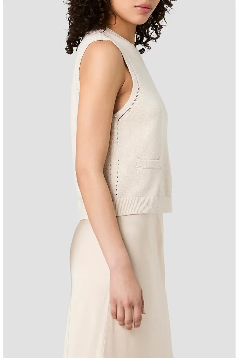 French Connection Mozart Sleeveless Pointelle Border Top