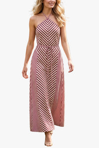 Mica Striped Halter Maxi Dress