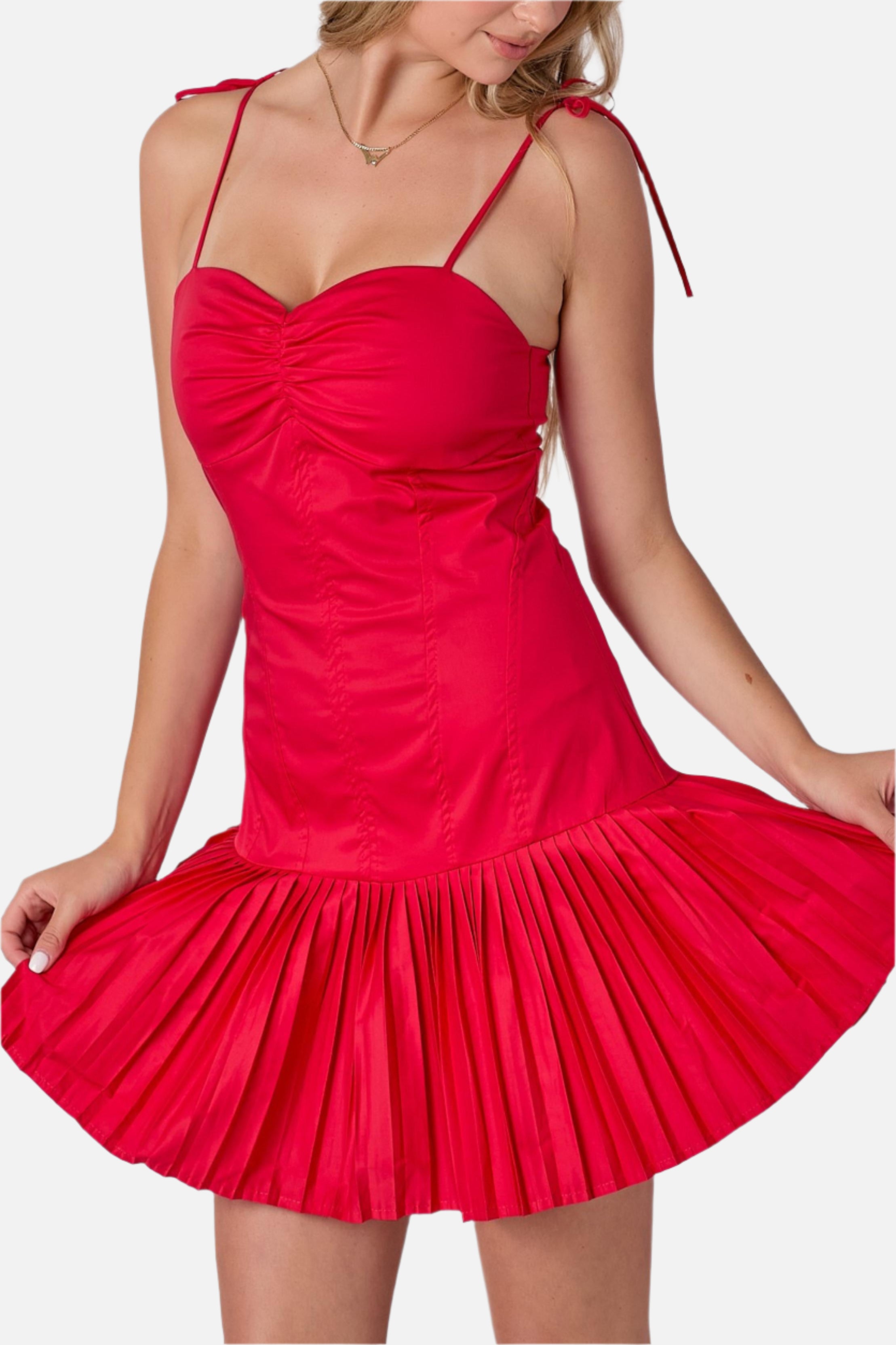 Callie Pleated Mini Dress