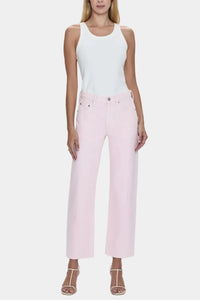 Pistola Lexi Mid Rise Bowed Straight Jeans in Blush