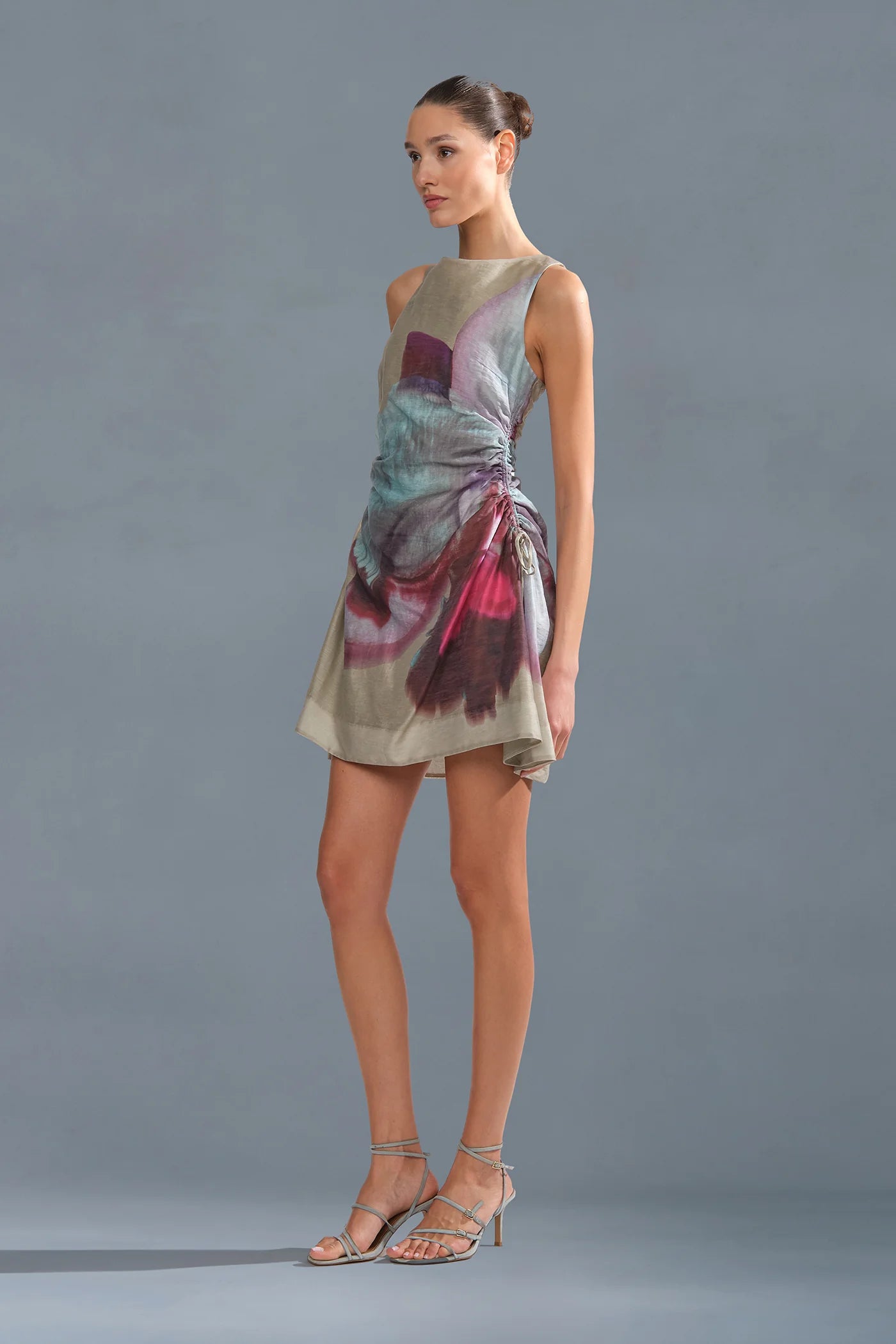 AMUR Waverlyn Ruched Mini Dress