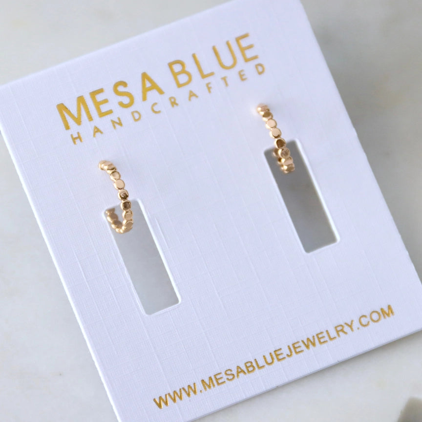 Mesa Blue Tiny Dot Huggie Hoop Earrings