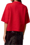 Lila Short Sleeve Sweater Top in Red