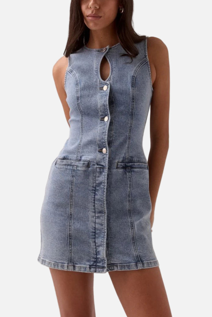 Sovere Etch Denim Mini Dress