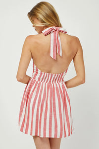 Jenna Linen Striped Mini Dress