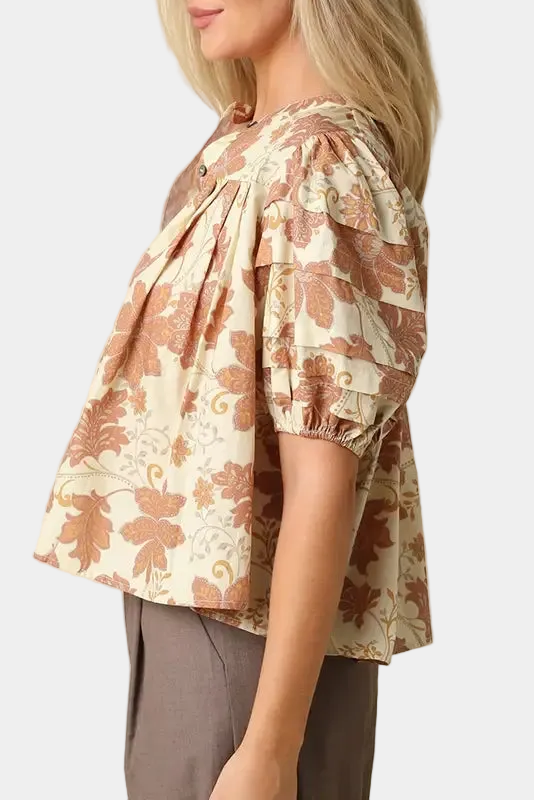 Julie Floral Puff Sleeve Blouse