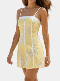 Portia Embroidered Mini Dress