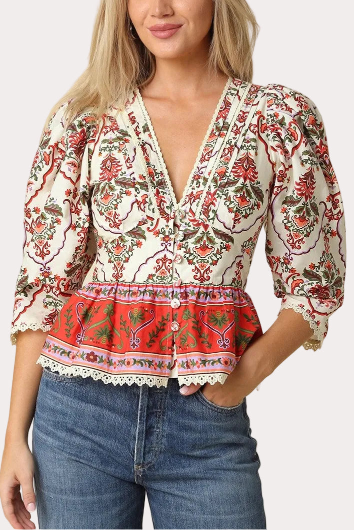 Eloise Floral Peplum Blouse