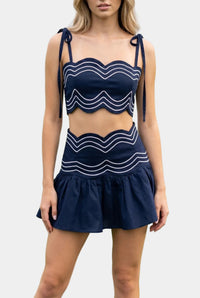 Lila Ruffle Skort Set in Navy