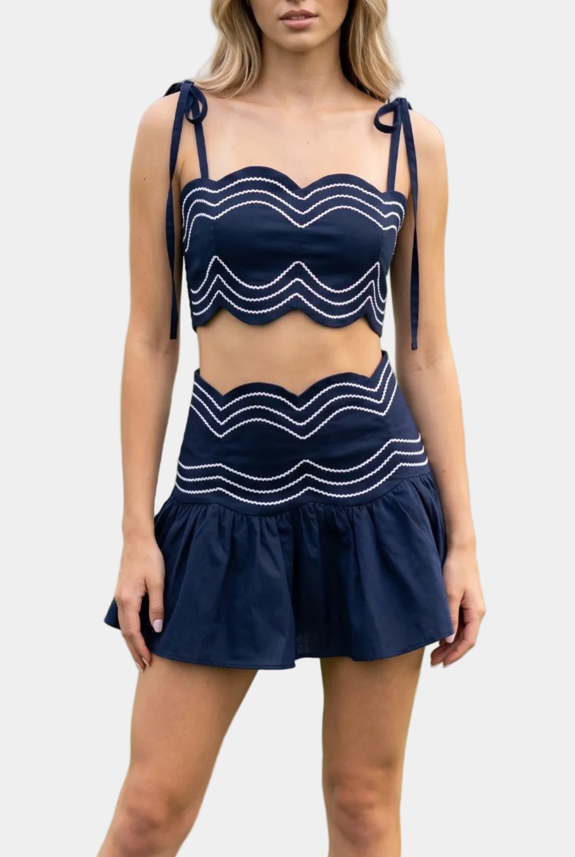 Lila Ruffle Skort Set in Navy