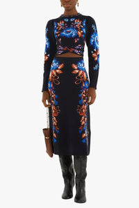 FARM Rio Bow Garden Knit Top & Midi Skirt Set