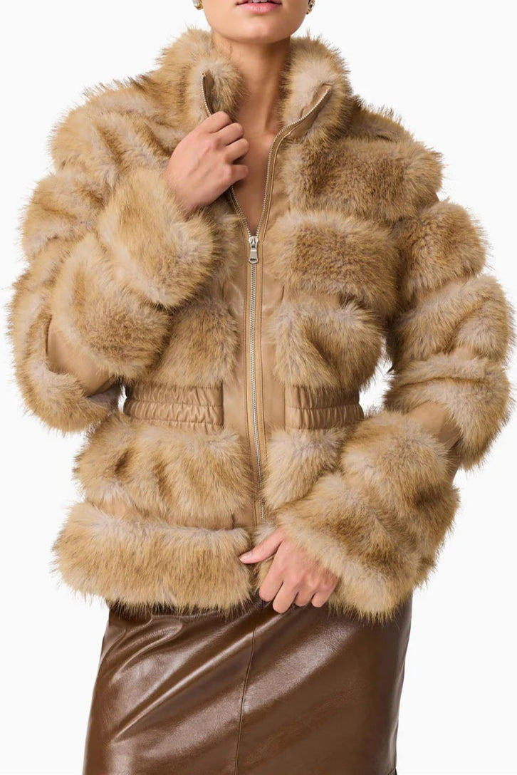 Elliatt Aisling Faux Fur and Leather Jacket