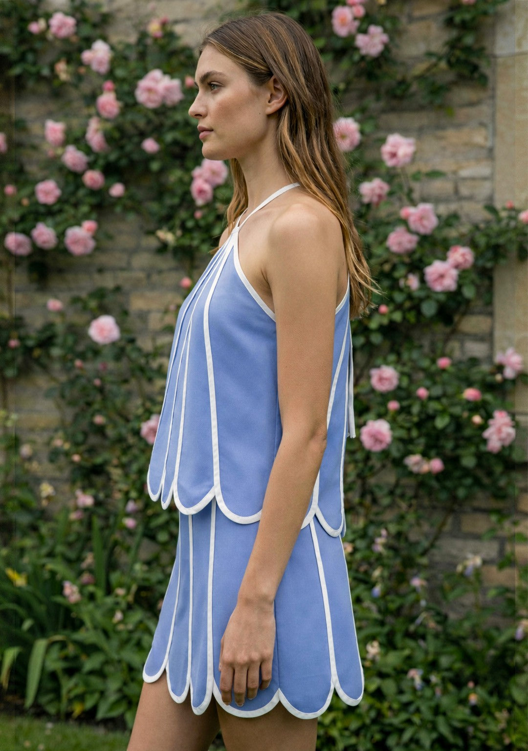 Alice Scalloped Top & Mini Skirt Set