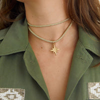 HART Star Compass Charm with Gold Lurex Necklace Cord