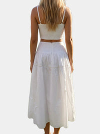 Emilie Contrast Stitch Top & Midi Skirt Set