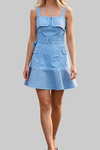 Kenzie Contrast Stitch Belted Mini Dress