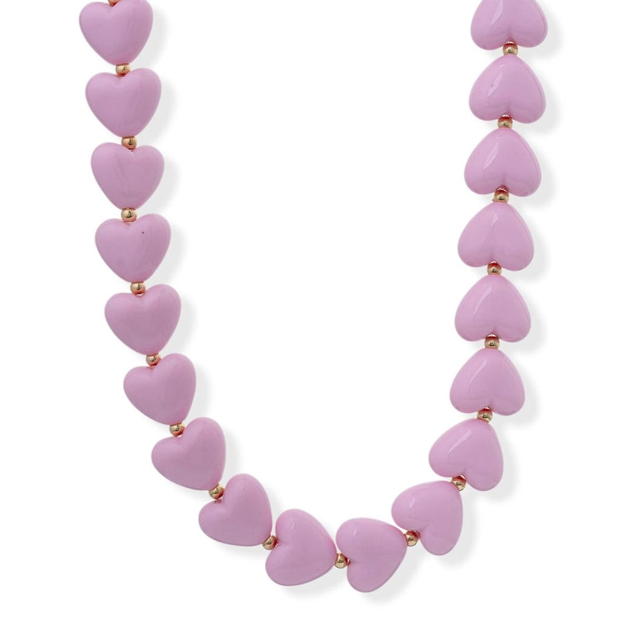 BRACHA Emberly Heart Necklace in Pink