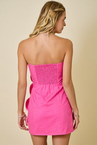 Zara Scallop Panels Strapless Mini Dress