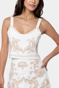 CIEBON Lyra Top & Enid Skirt Set in Off White