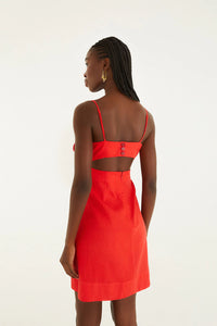 FARM Rio Red Flowers Mini Dress