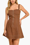 Camille Zip Front Mini Dress