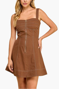 Camille Zip Front Mini Dress