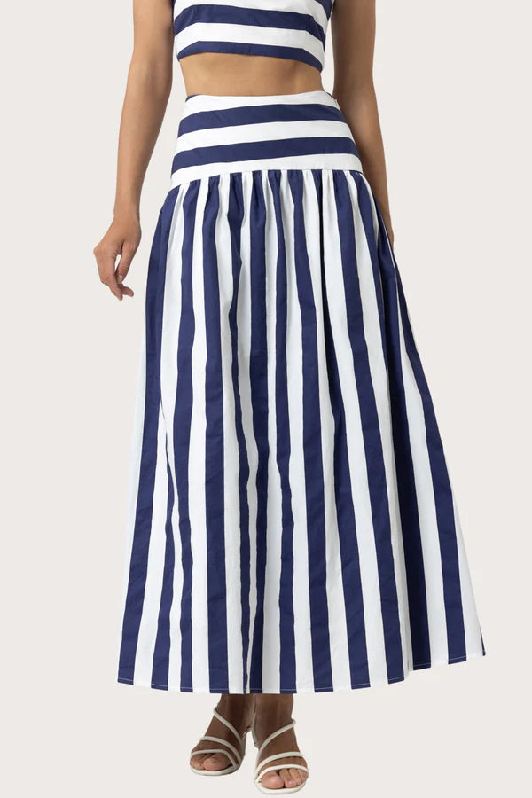 LUSANA Oliver Poplin Top & Maxi Skirt Set