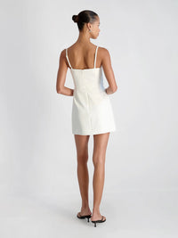 French Connection Whisper Scoop Neck Envelope Mini Dress in Summer White