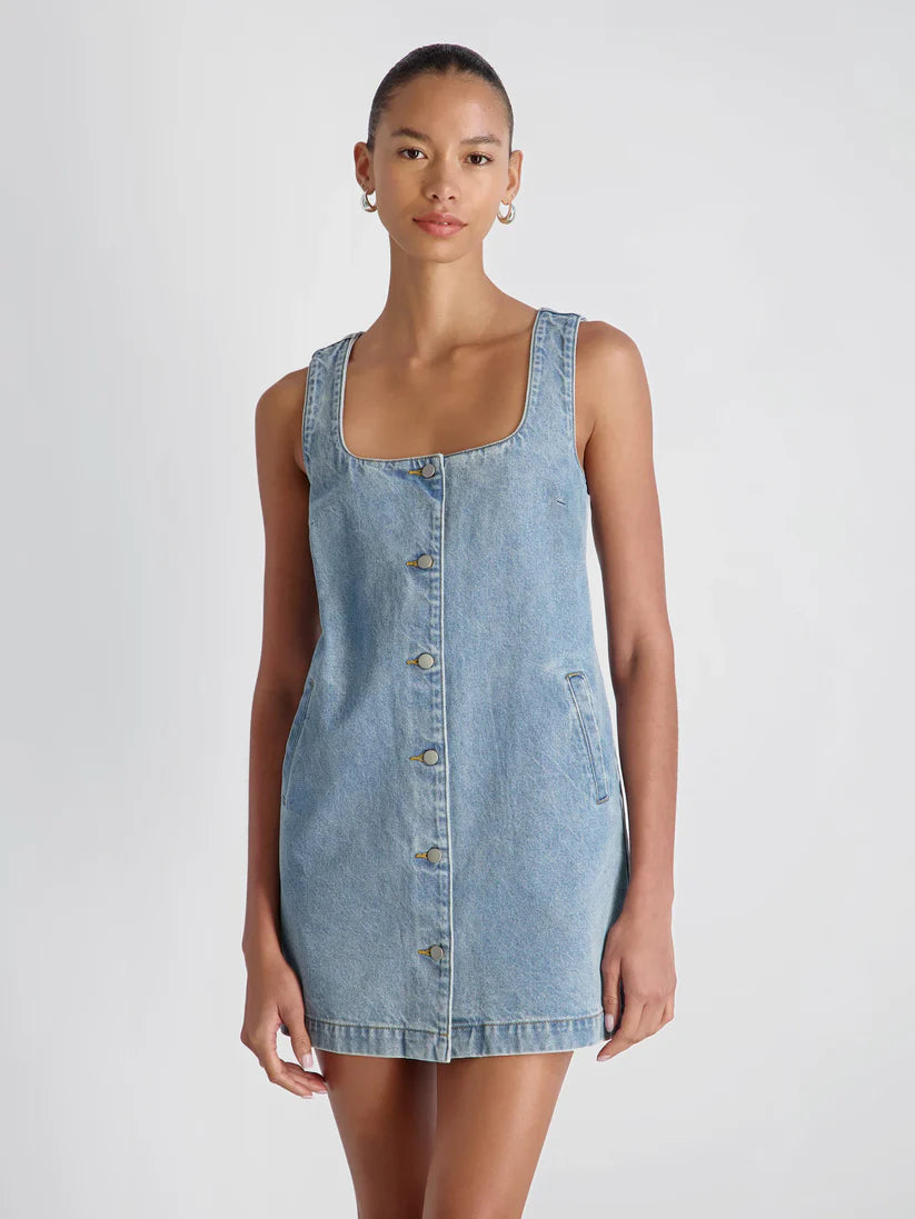 French Connection 90's Denim Button Front Mini Dress