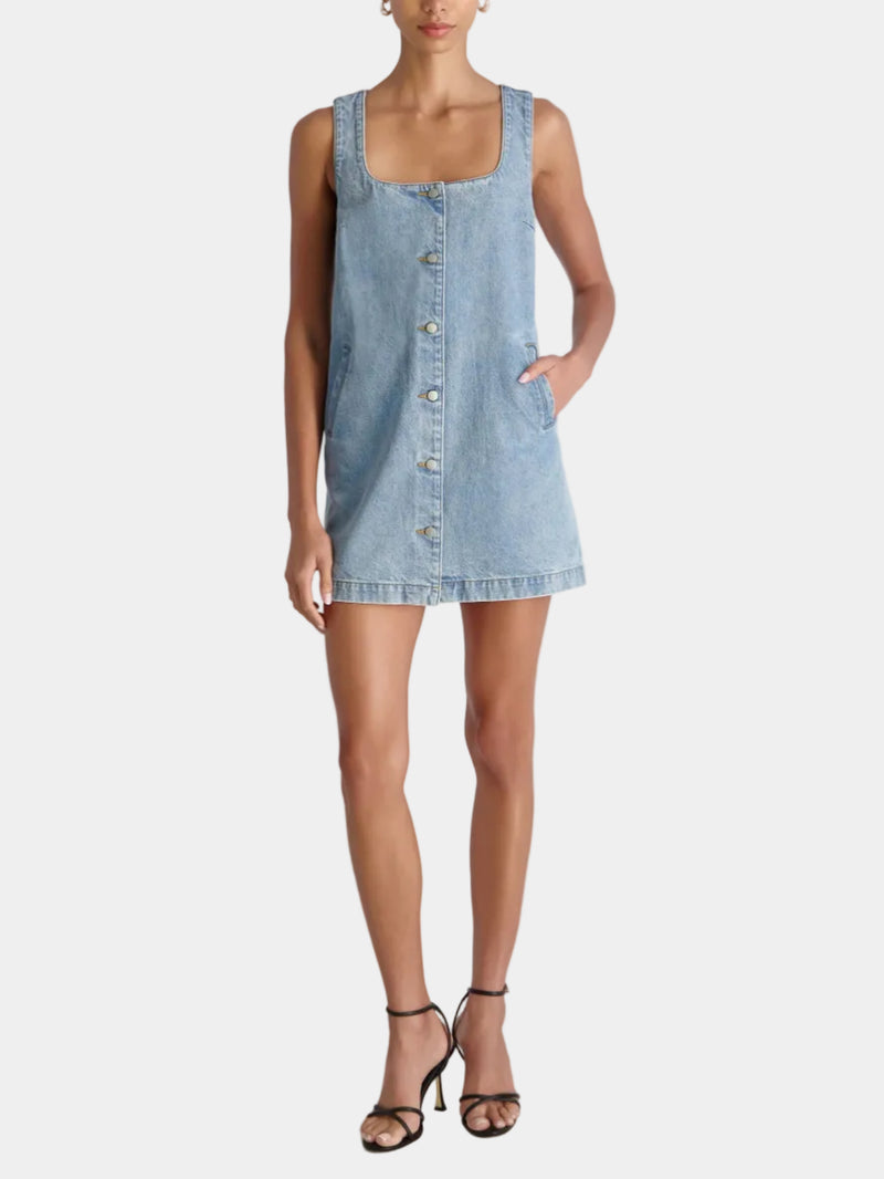 erdem blue dress French Connection Gabriella Delph Midi Dress-Blue Depths – Eva Lucia main image 1