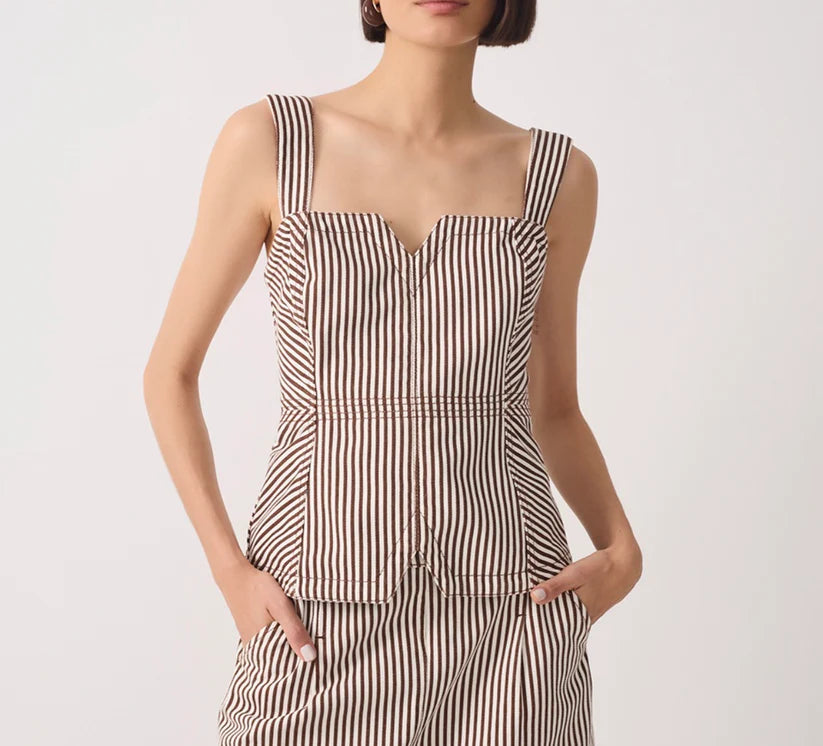 Dress To Twill Asymmetric Corset Top